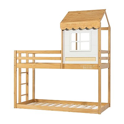 Beliche Cabana Com Cama Auxiliar Solteiro Farm - Madeira/Branco