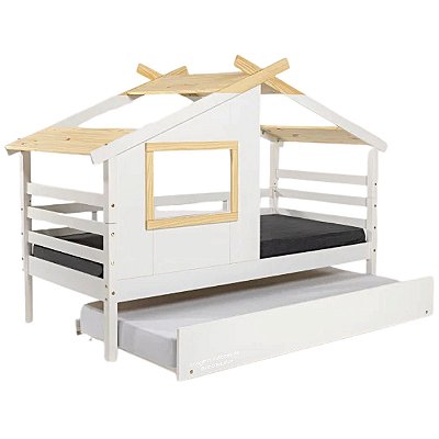 Bicama Evolutiva Cabana Kids - Branco/Madeira