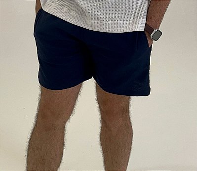 Short de Linho Azul Marinho