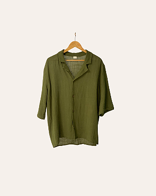 Camisa Cubana Verde Militar