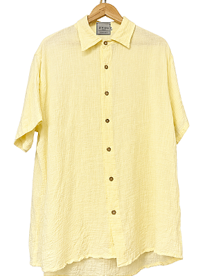 Camisa de Algodão Rústico Amarela
