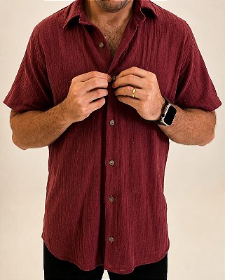 Camisa de Algodão Rústico Cabernet