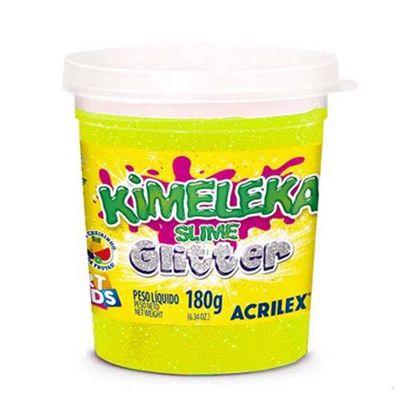 Kimeleka Art Kids com glitter 180g - Amarelo 212 - Acrilex