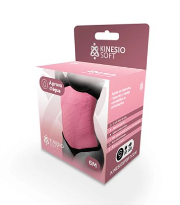 Bandagem Elástica KinesioSoft Rosa 6M