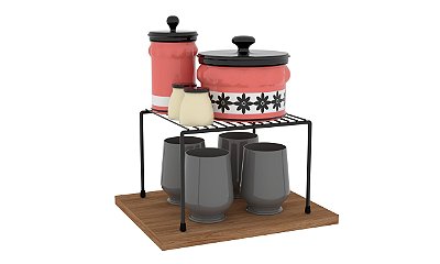 Kit Organizador Armário Cozinha Xícara Prato Panela DiCarlo 7 und. Branco