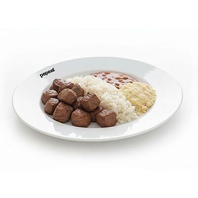 Caseirinho Bovino: Baby Beef com Arroz Branco, Feijão Carioca e Farofa de Cebola | 300g : 1_un