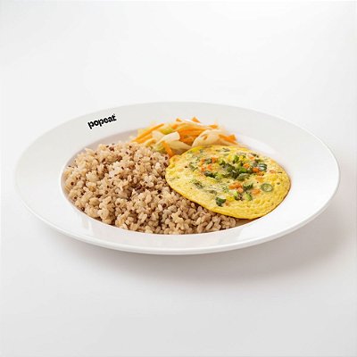 Omelete de Queijo e Legumes com Arroz 7 Grãos e Mix de Repolho e Cenoura | 300g : 1_un