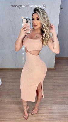 Vestido Midi Com Bojo