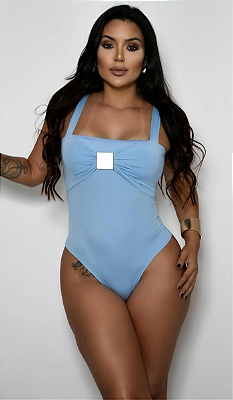 Body de Alça Larga Com Detalhe Fivela metal