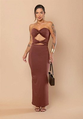 Vestido Tomara que Caia Com Recortes