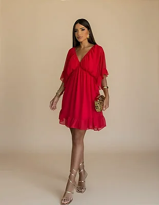 Vestido Solto Com Manga Curto