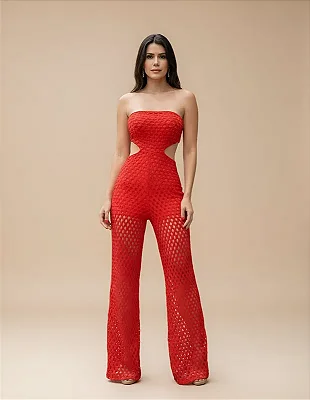 Macacão Tomara Que Caia Vermelho