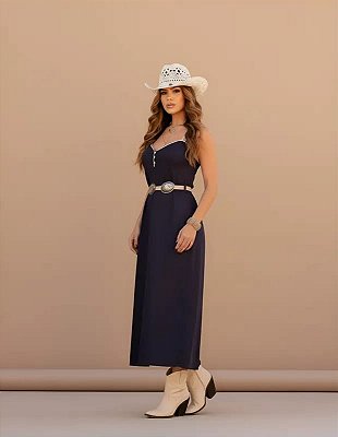 Vestido Midi De Alça Preto