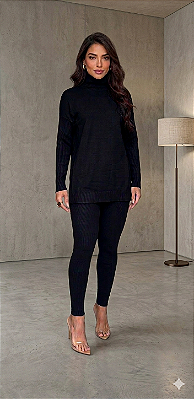 Conjunto Blusa Com calça Tricot Modal