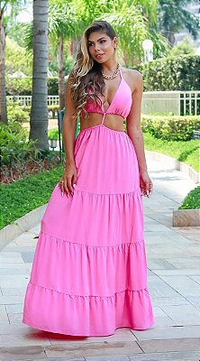 Vestido Longo com Recortes