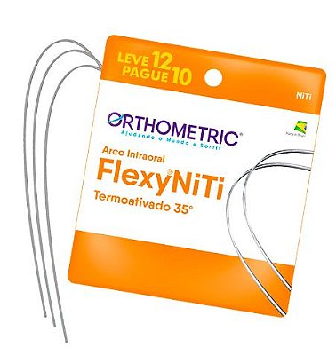 Arco Flexy NiTi Thermal 35° Retangular Inferior .017x.025 (Pague 10, Leve 12) - Orthometric