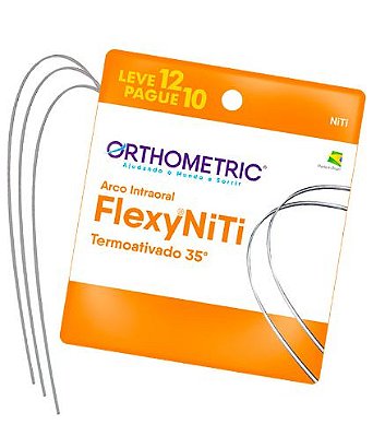 Arco Flexy NiTi Thermal 35° Retangular Inferior .016x.022 (Pague 10, Leve 12) - Orthometric