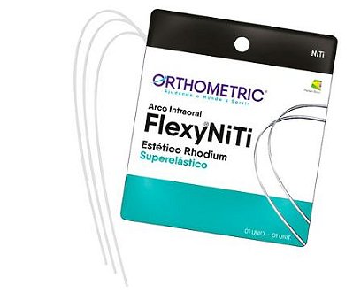 Arco Flexy NiTi Esthetic Rhodium Superelástico Retangular Superior .017x.025 - Orthometric