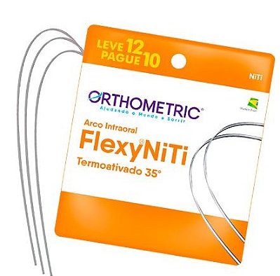 Arco Flexy NiTi Thermal 35° Retangular  Inferior .019x.025 (Pague 10, Leve 12) - Orthometric