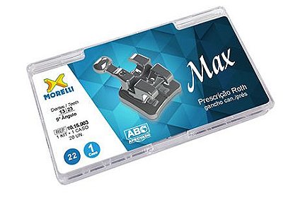 Kit de Bráquetes 01 Caso Roth Max .022" Gancho 9º Ang. - Morelli