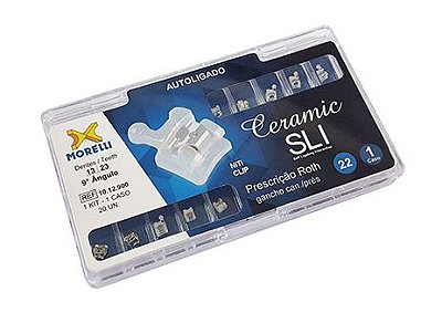Kit de Bráquetes 01 Caso Roth Ceramic SLI 022 9º Ang. Gancho - Morelli