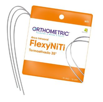 Arco Flexy NiTi Thermal 35° Quadrado Superior .016x.016 - Orthometric