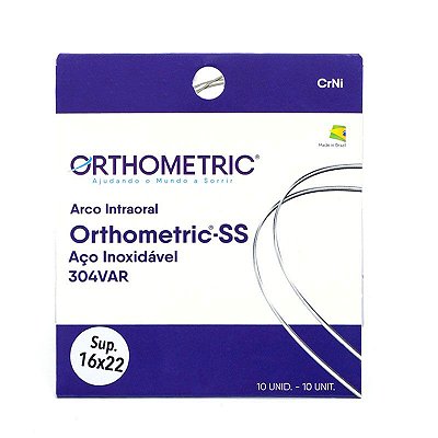 Arco Aço SS Stainless Retangular Superior .016x.022 - Orthometric