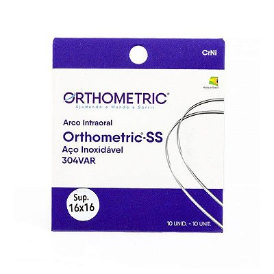 Arco Aço SS Stainless Quadrado Superior .016x.016 – Orthometric