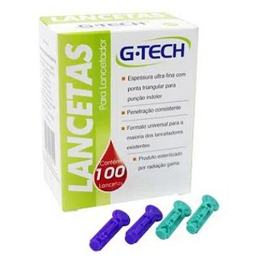 Lanceta p/ Lancetador 28g - G-Tech