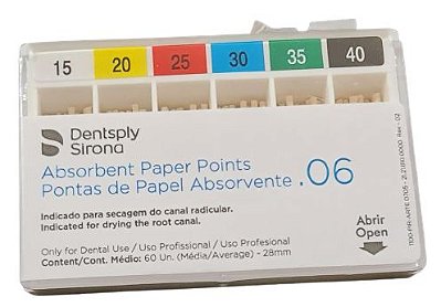 Ponta de Papel Absorvente Maillefer .06 nº 15-40 - Dentsply Sirona