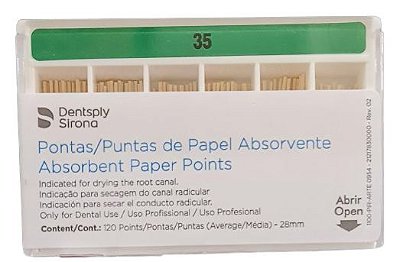 Ponta de Papel Absorvente ISO nº 35 28mm - Dentsply Sirona