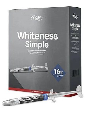 Clareador Whiteness Simple 16% Kit 5 Aplicações - FGM