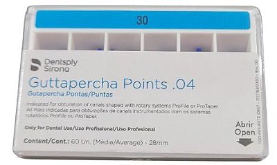 Guta Percha Points Maillefer .04 nº 30 - Dentsply Sirona