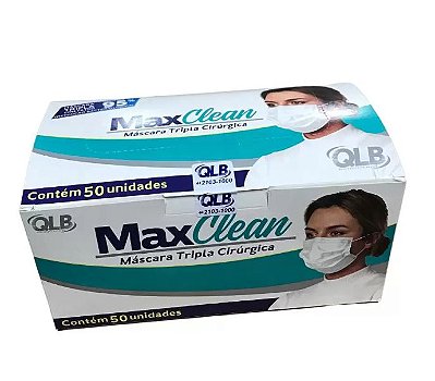 Máscara Descartável Tripla c/ Elástico Azul - Maxclean
