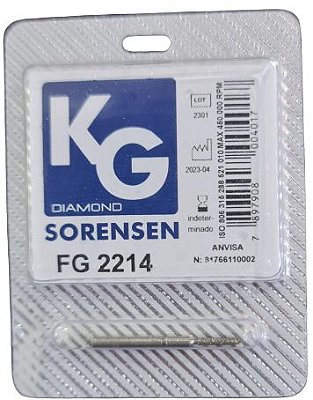 Ponta Diamantada FG 2214 Cilíndrica Topo Ogival - KG Sorensen