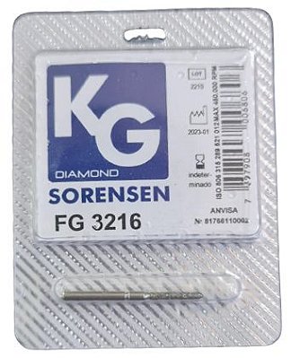 Ponta Diamantada FG 3216 Cilíndrica Topo Ogival - KG Sorensen