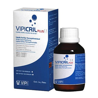 Resina Acrílica Termo Vipi Cril Plus Líquido c/ Crosslink 50ml - Vipi