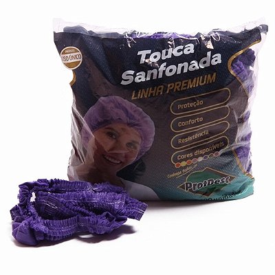 Touca Descartável Sanfonada Lilás - Protdesc
