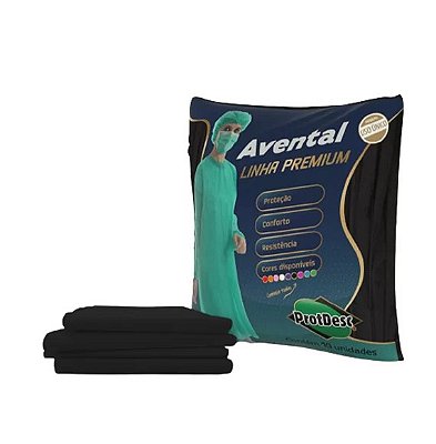 Avental Manga Longa 30g AFG Tam U Black - Protdesc