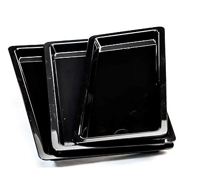 Bandeja Plástica Kit c/3 (P, M, G) Preta – NovaOGP