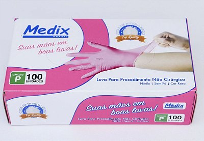 Luva Nitrílica s/ Pó Rosa Tam. P - Medix