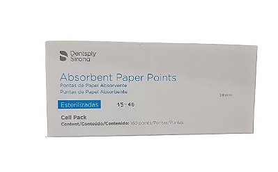 Ponta de Papel Absorvente Cell Pack Ester 15-40 28mm Maillefer - Dentsply Sirona