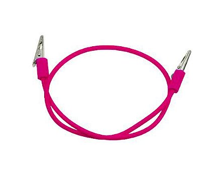Prendedor de Babador Jacaré Silicone Rosa Pink c/  Adereço Infantil - Lysanda