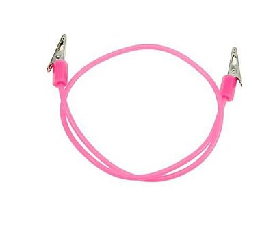 Prendedor de Babador Jacaré Silicone Rosa Claro c/ Adereço Infantil - Lysanda