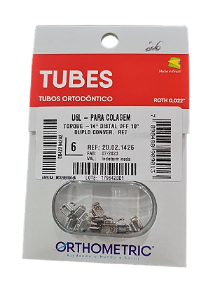 Tubo Duplo Roth Cola .022" Conversível Retangular 1º Molar Superior Esquerdo (26) – Orthometric