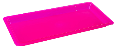 Bandeja Plástica Autoclavável Grande 24X15,8X1,4 Pink Flúor - Nova OGP