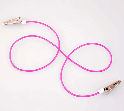 Prendedor de Babador Slim Fio Silicone Rosa Bambini - Indusbello