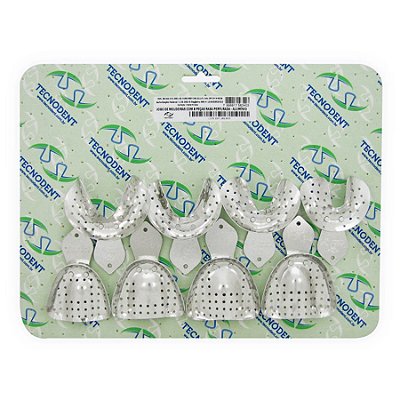 Moldeira Rasa Desdentado Perfurada em Alumínio - Tecnodent