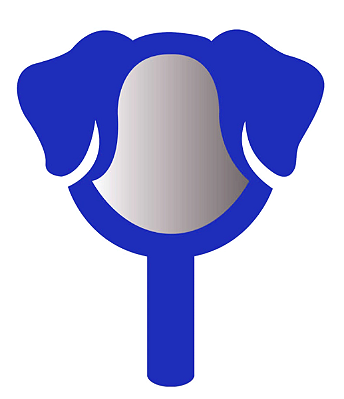 Espelho de Mão Divertido Cachorro Azul - Lysanda