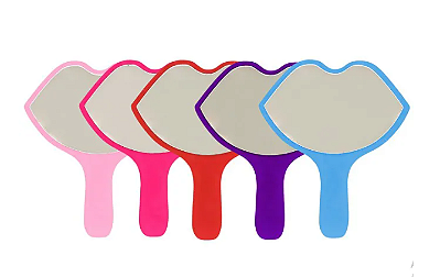 Espelho de Mão Divertido Boca Rosa Pink – Lysanda